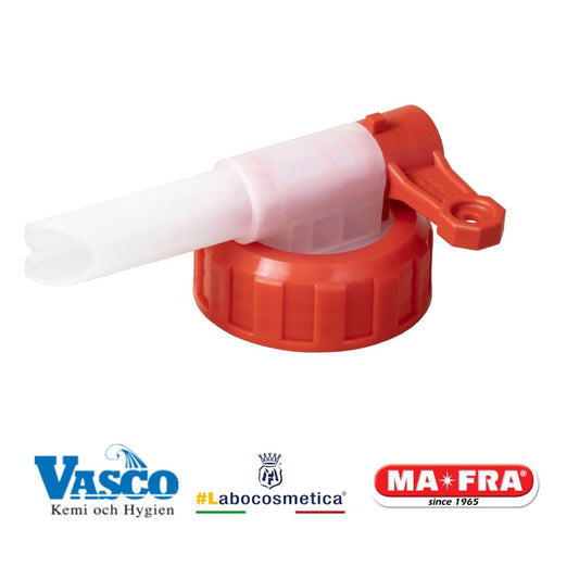 Drum Cap & Tap to fit 4500ml Labocosmetica and MaFra containers as well as Vasco 5L jerry cans. Size: 13/40