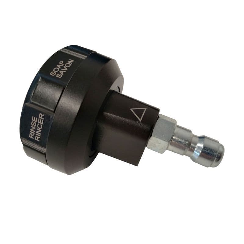 The 6 in 1 Spray Nozzle attaches to the Stubby Nose Foam Gun. This gives you six different spray modes to use as you pressure wash your car.
