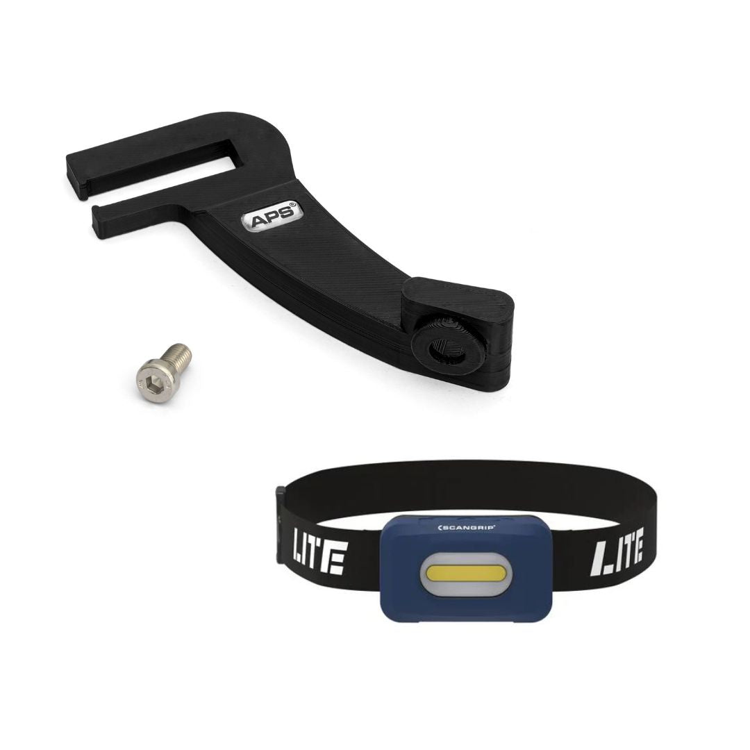 Innovative bracket for attaching the Scangrip HEAD LITE S to a large polishing machine - flexible and professional illumination of the polishing area! APS Ireland