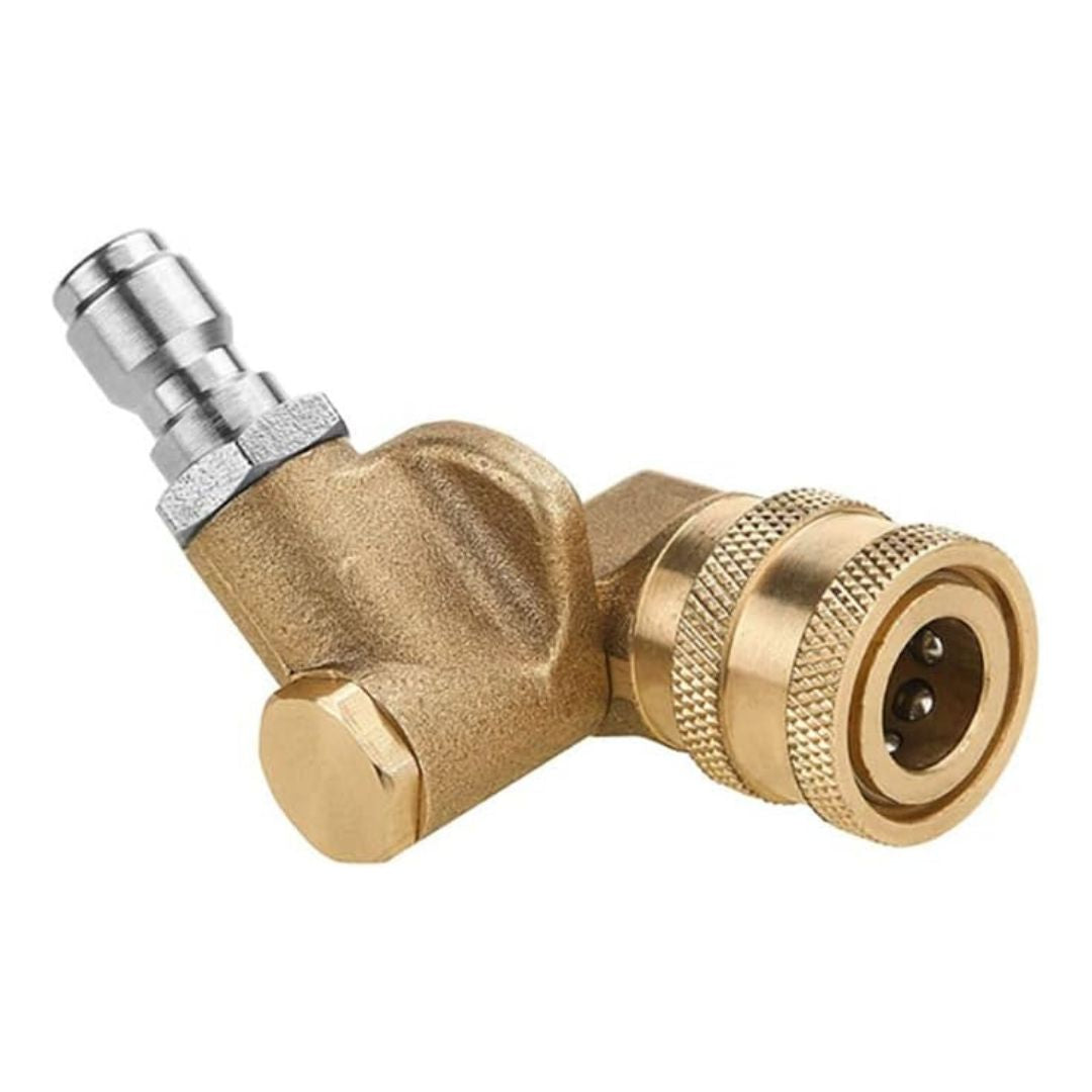 Brass Pivoting Coupler|Adaptor for High Pressure Washer Tips 1/4 Inch Quick Disconnect 180 Degree 5 Adjustable Angles for Clean Tool