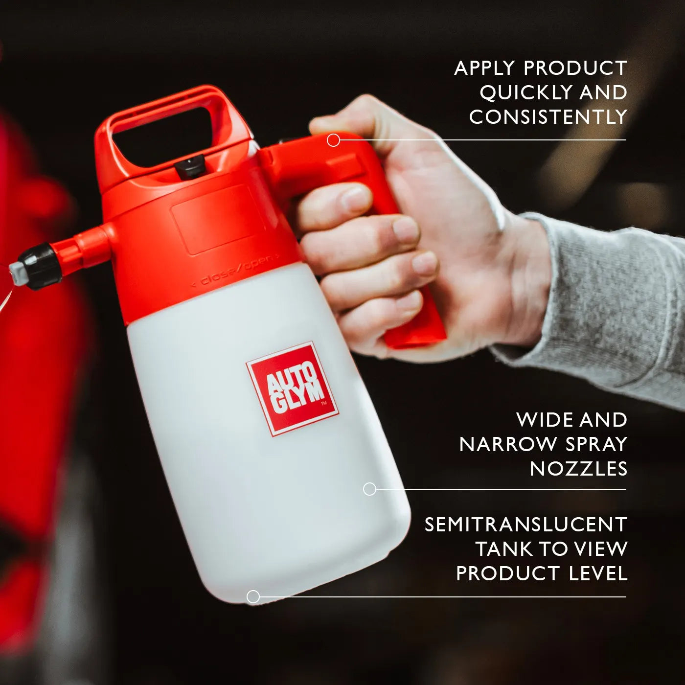 Autoglym Easy Sprayer Pump Sprayer. A high-quality multipurpose sprayer designed to work in harmony with a wide range of our cleaning products, our Easy Sprayer is the ideal companion for your car cleaning sessions. Autoglym Ireland