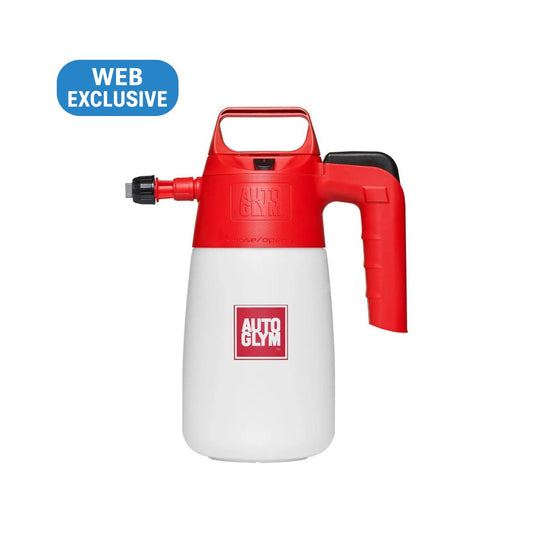 Autoglym Easy Sprayer Pump Sprayer Autoglym. Red and white spray bottle with AUTOGLYM logo on a white background