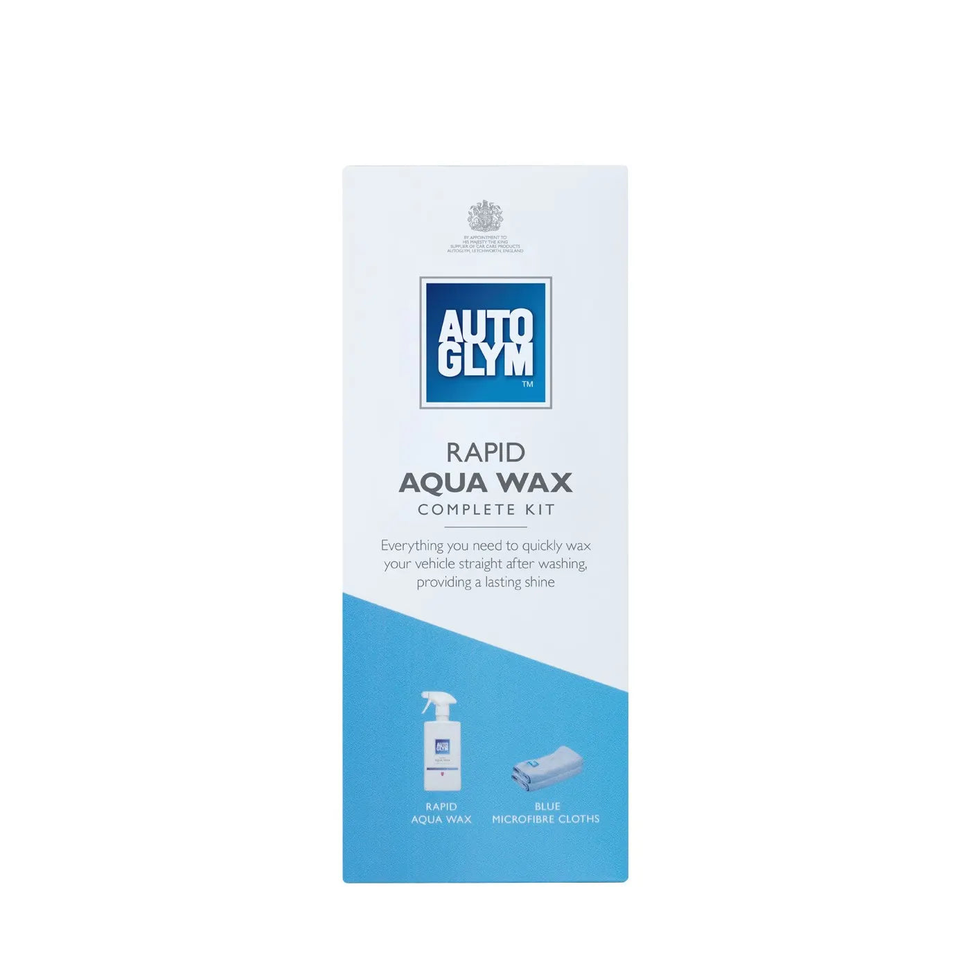 Autoglym Rapid Aqua Wax Complete Kit packaging on a white background