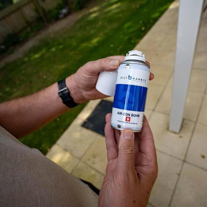 Bilt Hamber Air-Con Bomb Citrus is a deodoriser for air-conditioning systems and vehicle interiors. One shot easy-to-use aerosol.