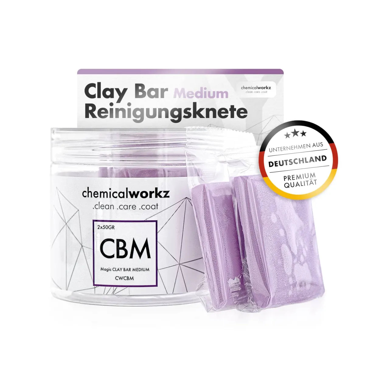 Chemicalworkz Magic Clay Bar Clay bar packaging with 'chemicalworkz' branding on a white background