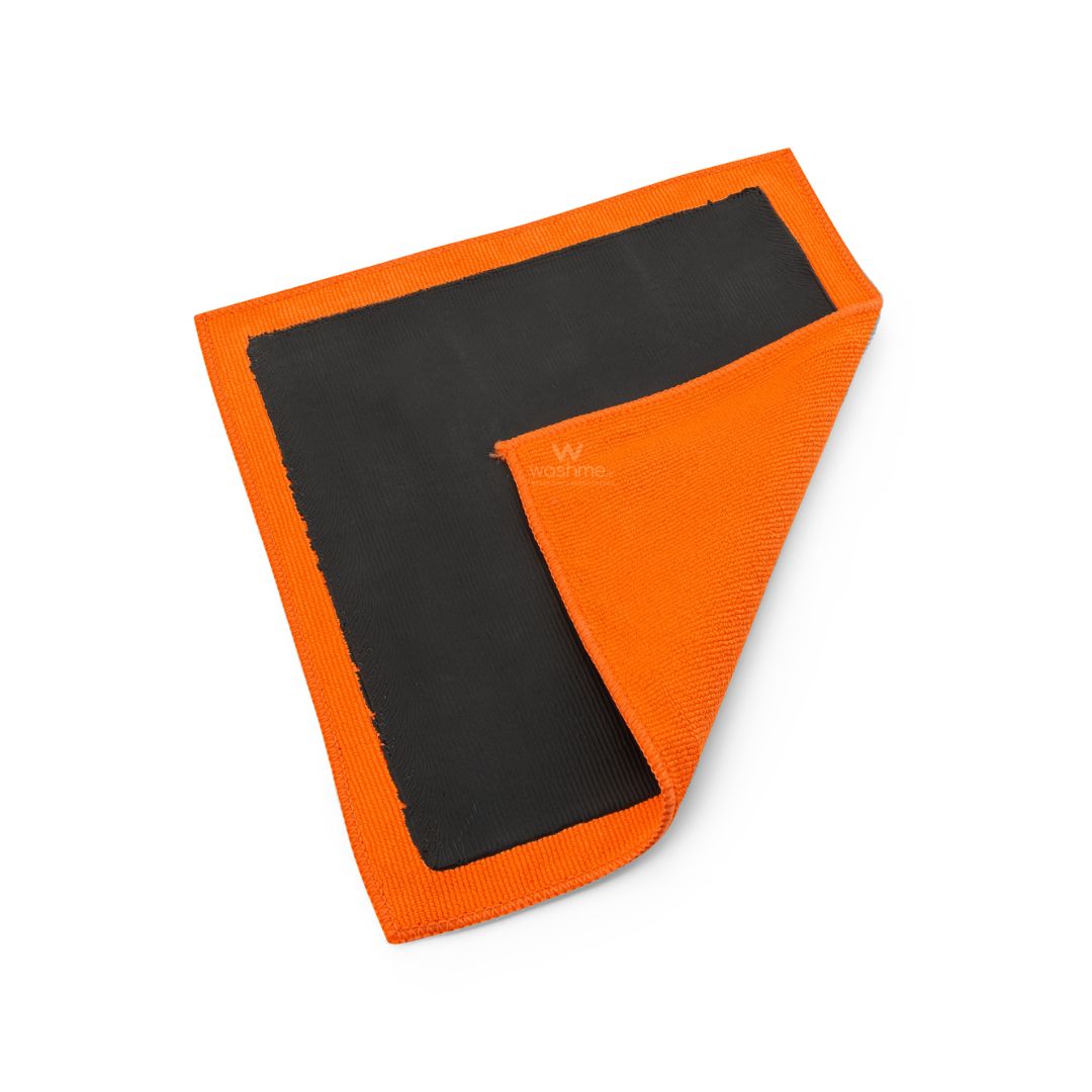 EWOCAR Orange and black rectangular clay towel with a brand logo on a white background