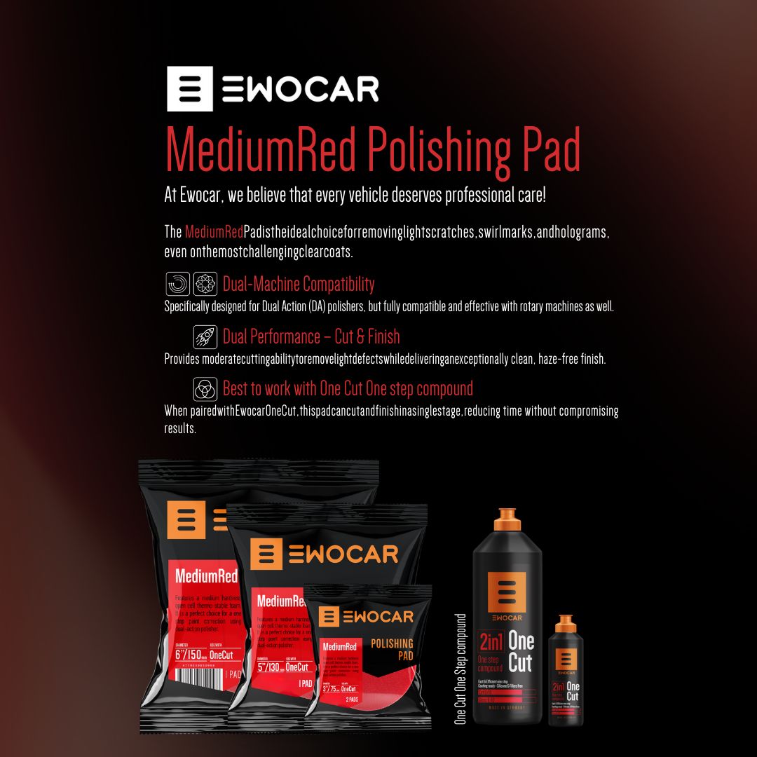 EWOCAR Medium Polishing Pad Red 2". EWOCAR Ireland