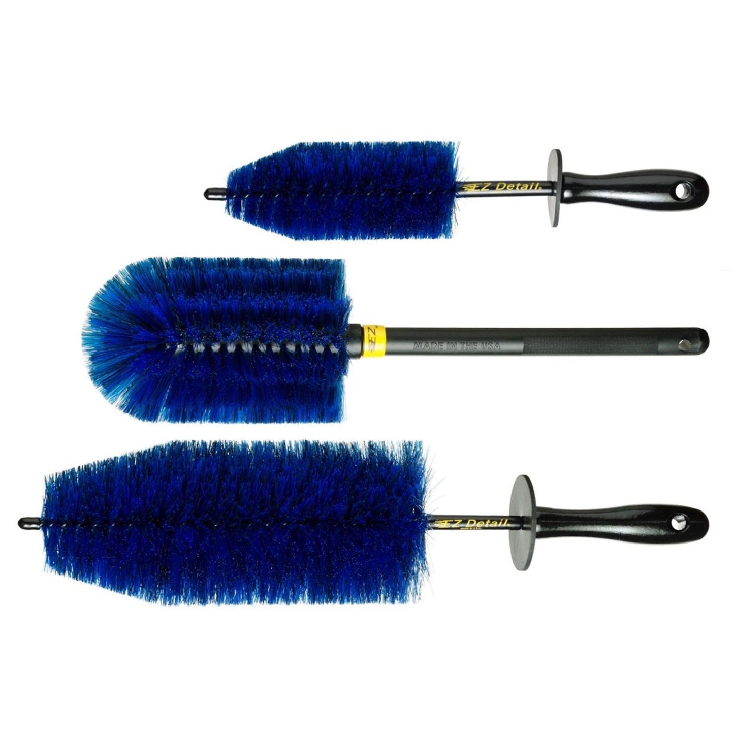EZ Detail Wheel Brush Blue. Safe wheel brush for wheel barrel. Wheel brush set for alloy wheels, diamond cut and engine bay. Engine bay brush for cleaning. EZ Detail Ireland