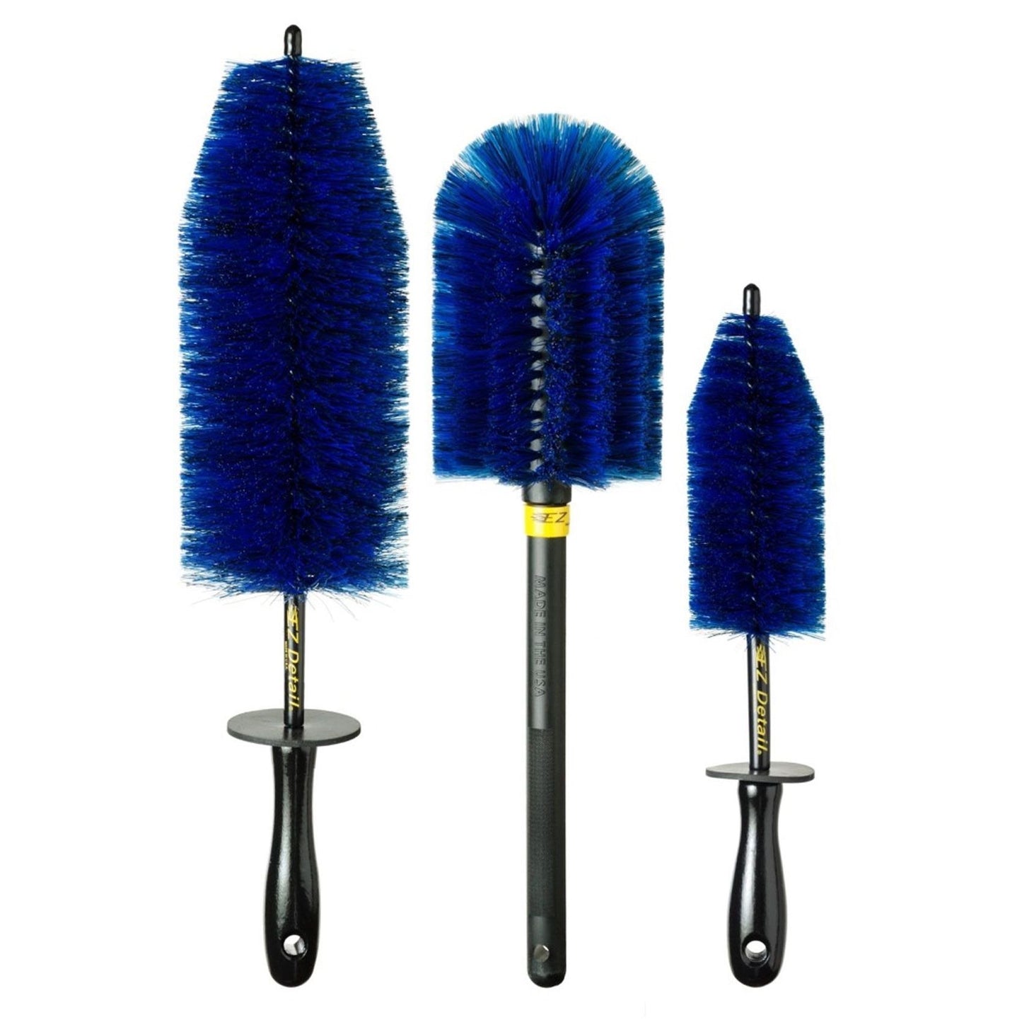 EZ Detail Wheel Brush Blue. Safe wheel brush for wheel barrel. Wheel brush set for alloy wheels, diamond cut and engine bay. Engine bay brush for cleaning. EZ Detail Ireland