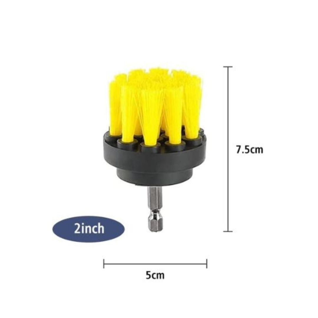 Heavy-Duty Detailing Drill Brush (Yellow/Stiff) 2"/5cm