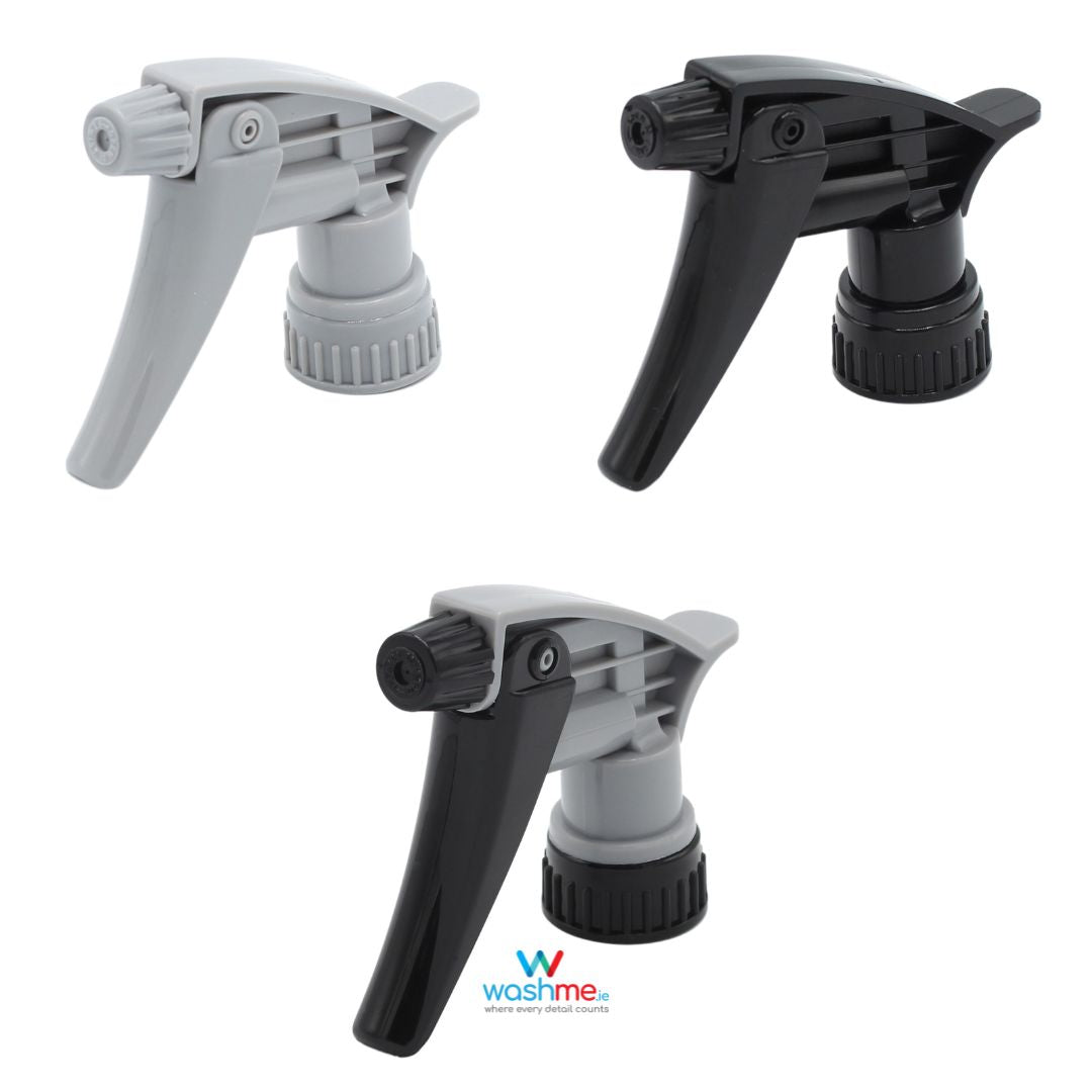 Alkaline acid and solvent Heavy Duty Industrial Trigger Sprayer offer much extreme resistance to different types of chemicals. Black trigger