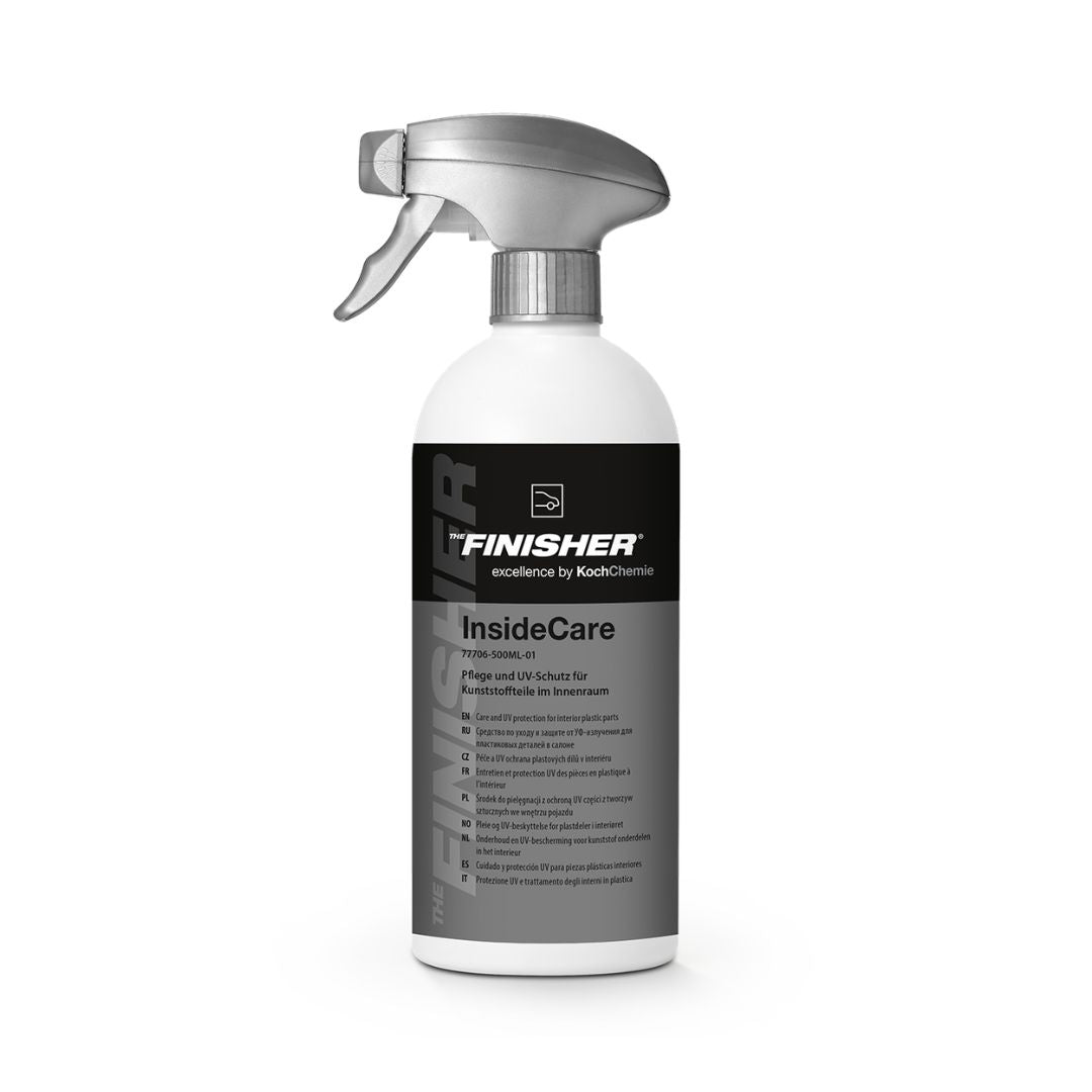 Bottle of Koch Chemie The Finisher InsideCare Interior Plastic Care on white background