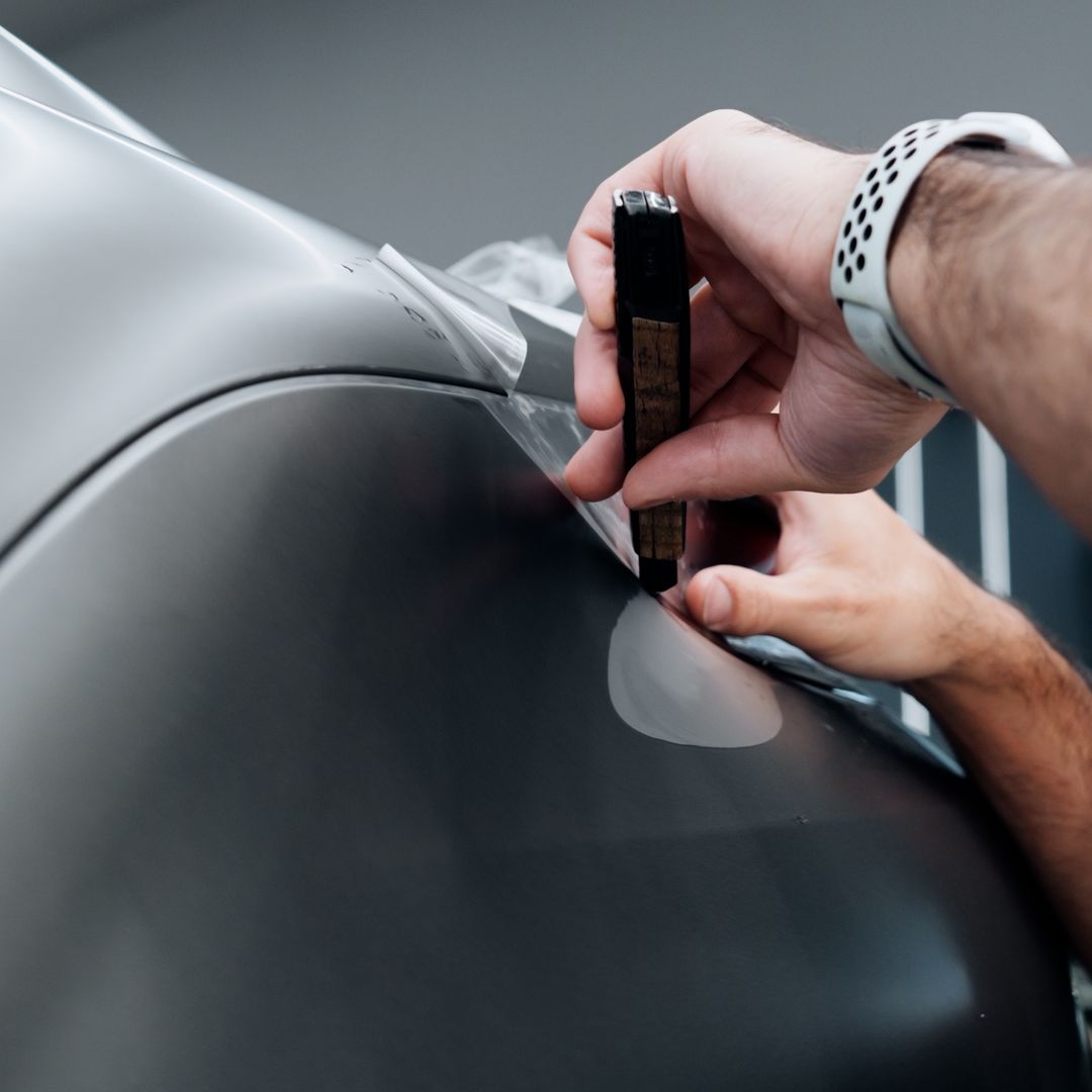 Labocosmetica ARMORIUS MATT PPF Paint Protection Film being cut with PPF knife