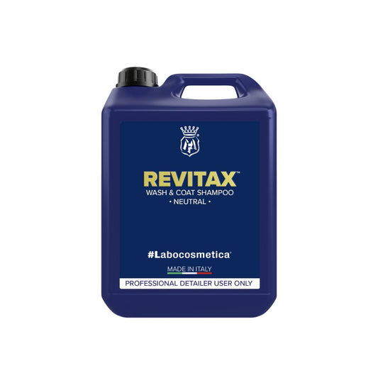 Labocosmetica Revitax Shampoo. Blue bottle with see through cap. Labocosmetica Cork Ireland. High gloss shampoo with ceramic. ceramic shampoo. safe on ceramic coats