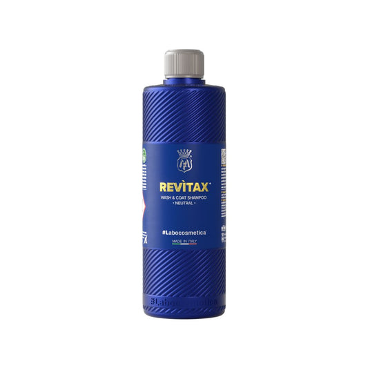 Labocosmetica Revitax Shampoo. Blue bottle with see through cap. Labocosmetica Cork Ireland. High gloss shampoo with ceramic. ceramic shampoo. safe on ceramic coats