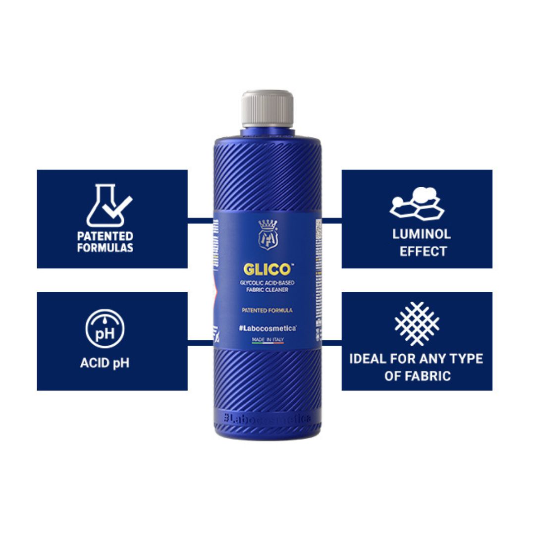 Labocosmetica #Glico is a next generation, natural Glycolic Acid Based Fabric Cleaner. Best interior Cleaner. Best Fabric Cleaner. Labocosmetica Ireland