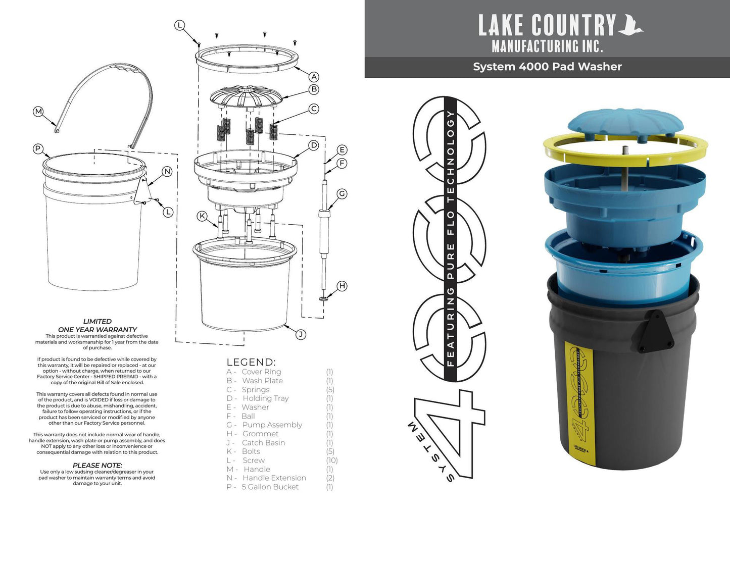 Lake Country System 4000 Polishing Pad Washer. Pad Washer cleans and dries any type of buffer or polisher pads.. Lake Country Ireland. Polishing Pad Washer