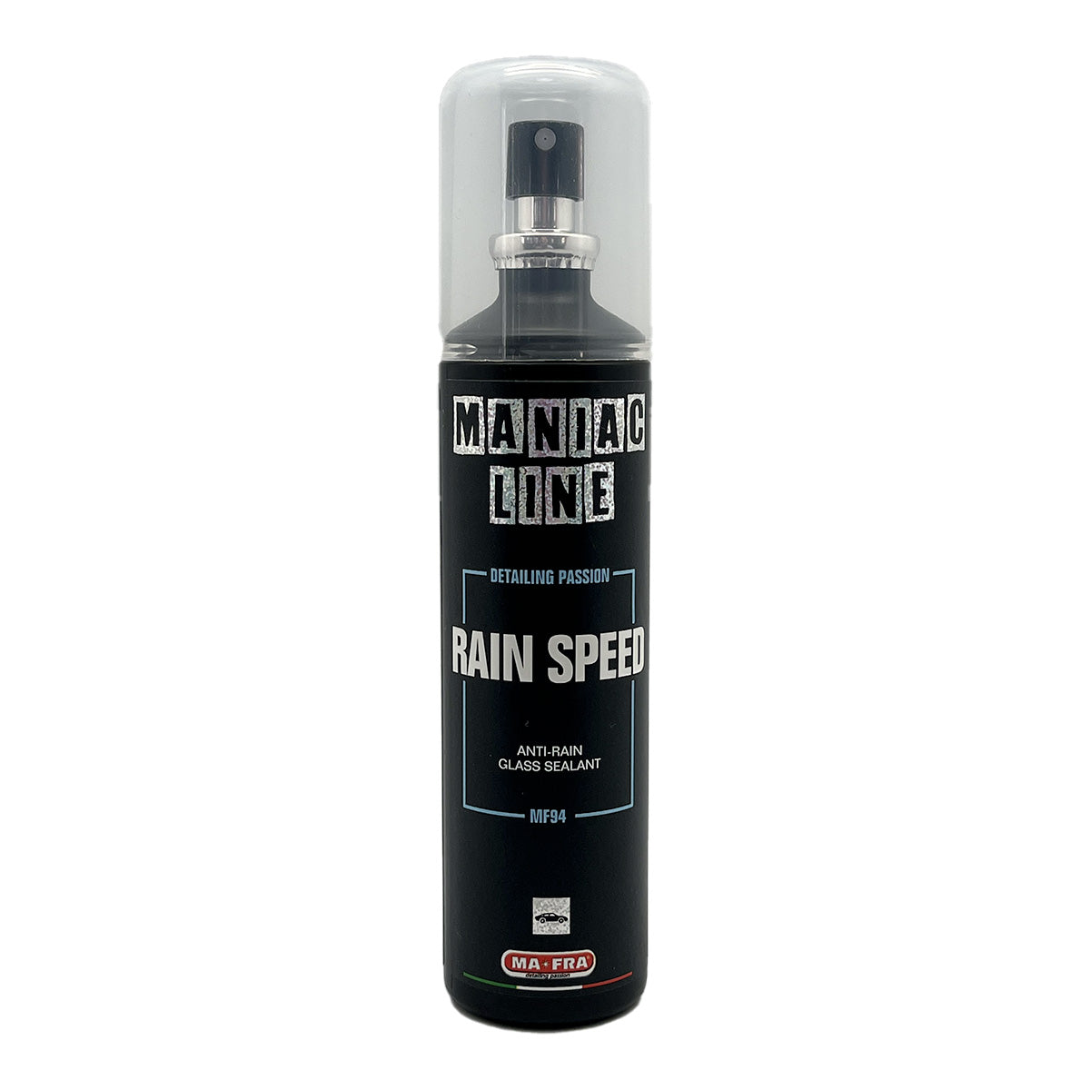 Maniac Rain Speed Anti Rain Glass Sealant. Ceramic Coating for glass and windshield. Best glass sealant for Ireland. Maniac line Ireland. Mafra Ireland.