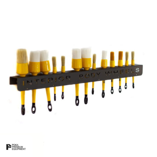Poka Premium Brush Holder 80cm Interior Body Wheels. Work Stuff brush holder. High quality aluminium brush holder for workshop. Poka Premium Ireland Poka Premium Cork Ireland