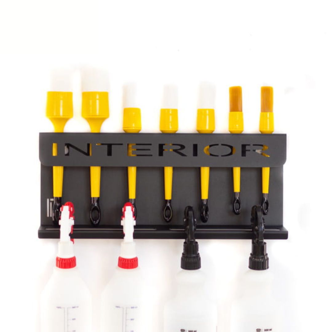 Poka Premium Brush and Bottle Holder 40cm Interior. Work Stuff brush holder. High quality aluminium brush holder for workshop. Poka Premium Ireland Poka Premium Cork Ireland
