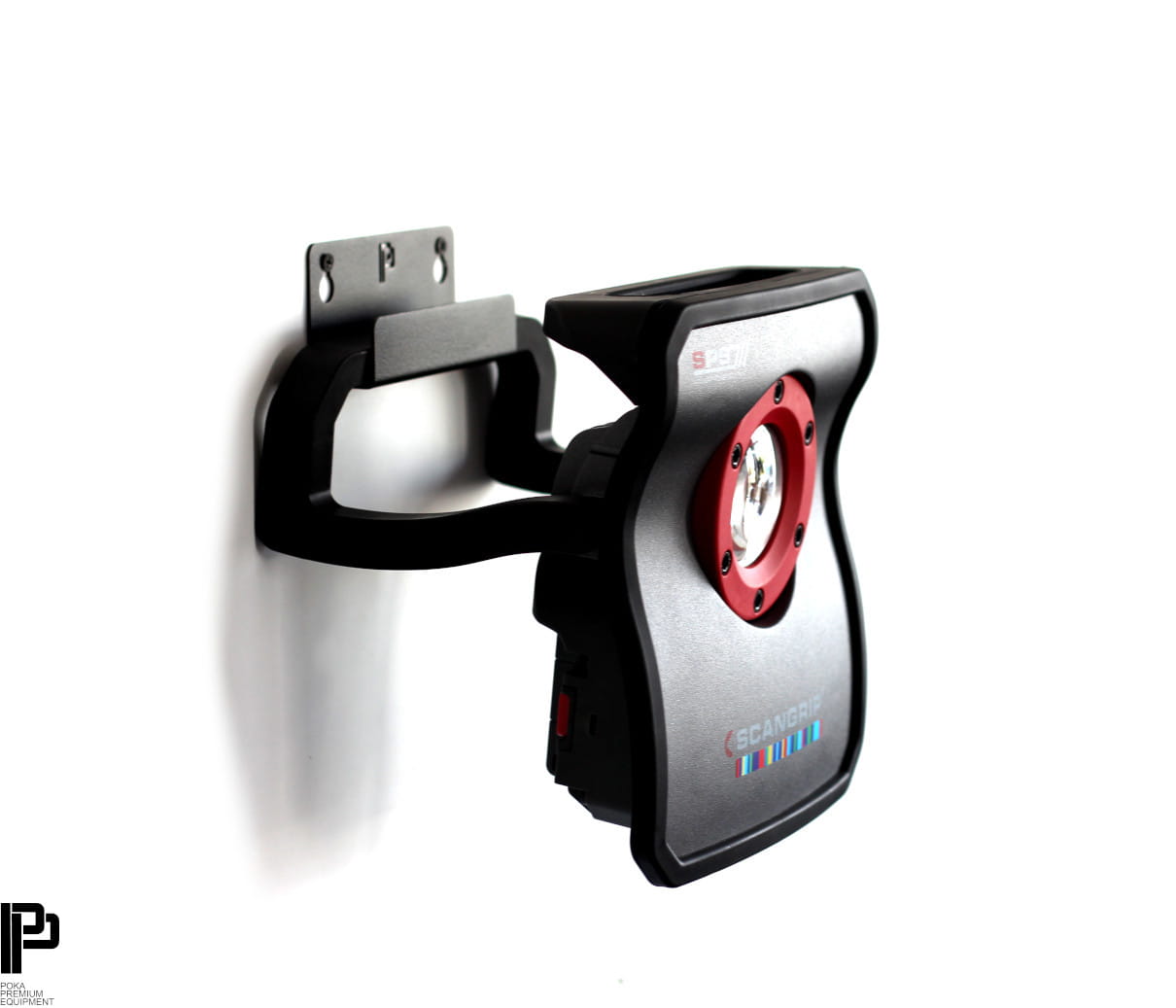 A high-quality, metal hanger for large inspection lamps from Scanrip and other brands.