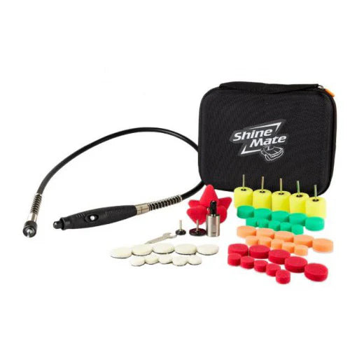 ShineMate Flexible Mini Nano Polisher Kit MPK-3. Mini polisher. Nano polisher kit. Polisher for drill. Best polisher for edges and door handles. Polishing interior black piano laquer. ShineMate Cork Ireland, Liquid Elements Ireland