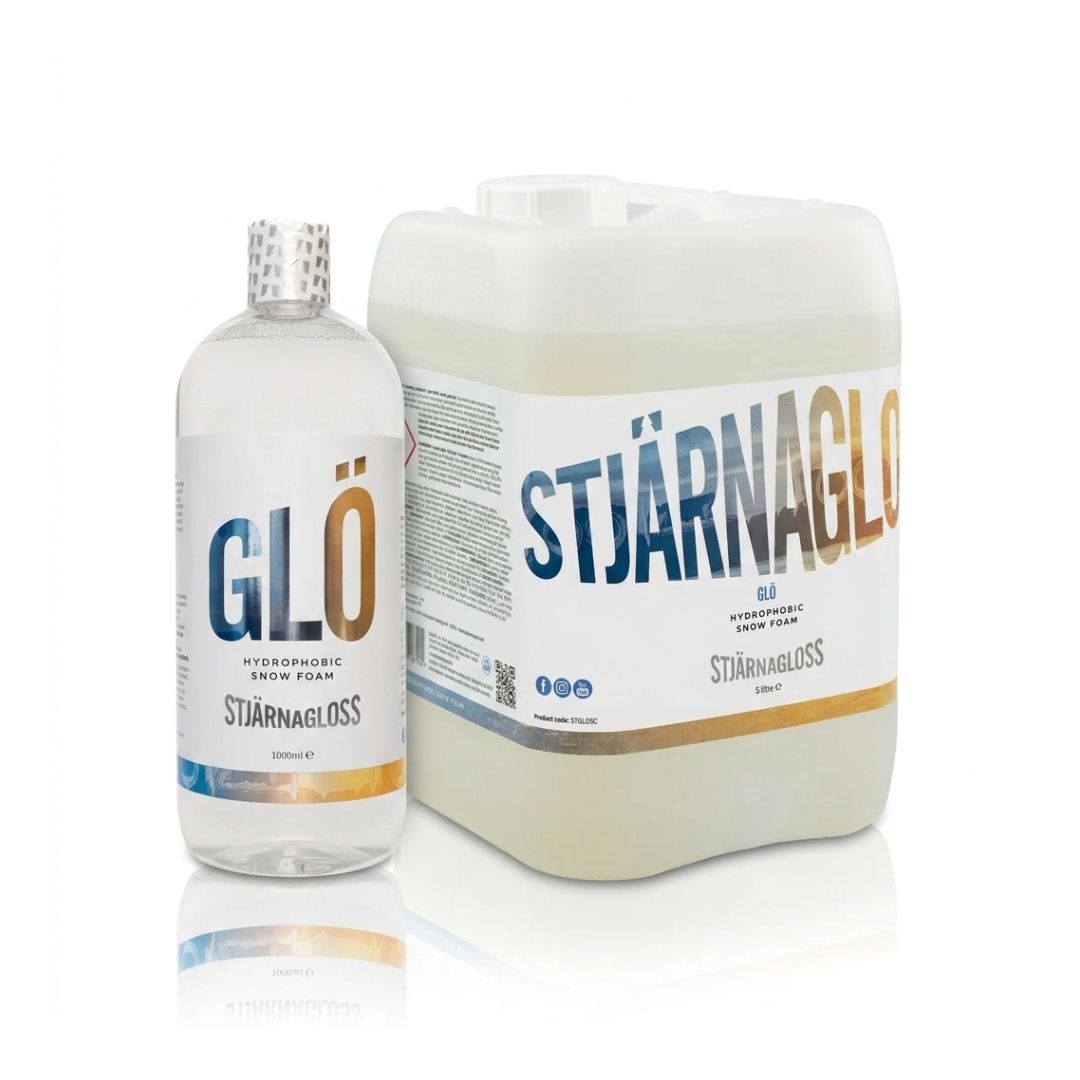 Bottle and container of Stjärnagloss Glo on a white background