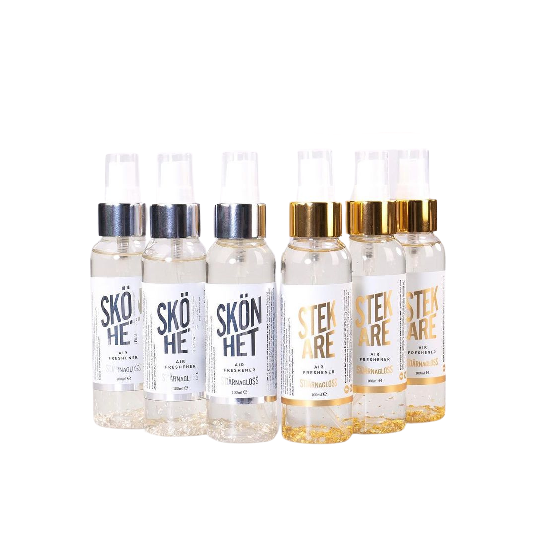 Stjarnagloss Ireland, Stjarnagloss Cork Ireland. Air freshener with 24K gold. Highly successful air freshener. Long lasting air freshener for car and lorry. Truck air freshener.