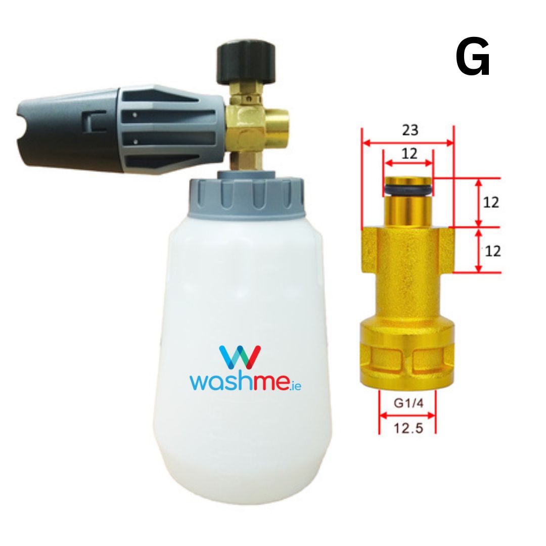 washme.ie High Pressure Car Wash Snow Foam Lance/ Foam Cannon. Snow foam lance is also called foam lance, foam cannon, foam generator, foam nozzle, foam gun. Best Foam gun Ireland Bosch Power Washer Adapter