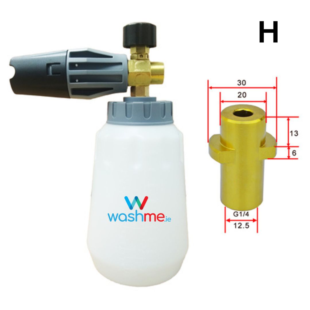 washme.ie High Pressure Car Wash Snow Foam Lance/ Foam Cannon. Snow foam lance is also called foam lance, foam cannon, foam generator, foam nozzle, foam gun. Best Foam gun Ireland Kew Alto Husqvarna Nilfisk adapter power washer