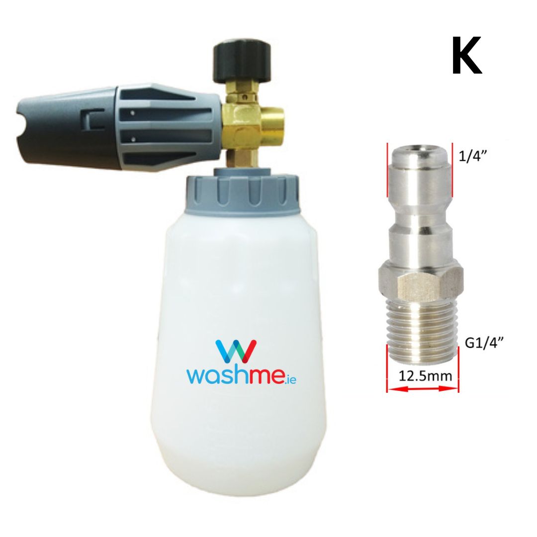washme.ie High Pressure Car Wash Snow Foam Lance/ Foam Cannon. Snow foam lance is also called foam lance, foam cannon, foam generator, foam nozzle, foam gun. Best Foam gun Ireland 1/4"quick release