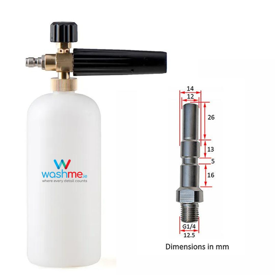 washme.ie High Pressure Car Wash Snow Foam Lance/ Foam Cannon. Snow foam lance is also called foam lance, foam cannon, foam generator, foam nozzle, foam gun. Best Foam gun Ireland. Lavor Adapter, power washer adapter. Nilfisk Adapter. Karcher Adapter