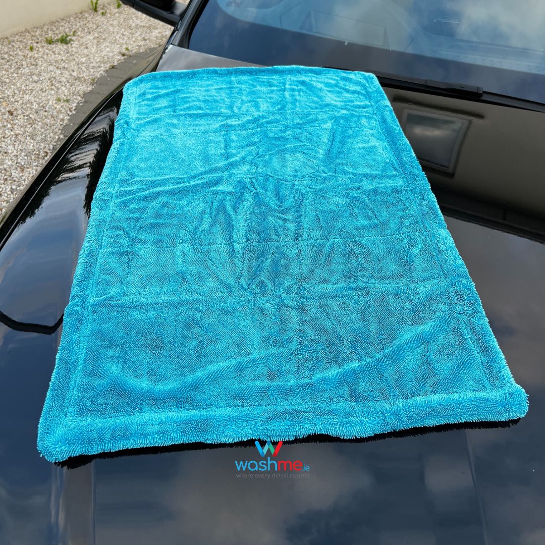 WashMe Dual Tommy XL Drying Towel 1300gsm. korean fibre drying towel. Best drying towel. Twisted look drying towel. Soft chenile drying towel. Highly absorbant drying towel. Ireland