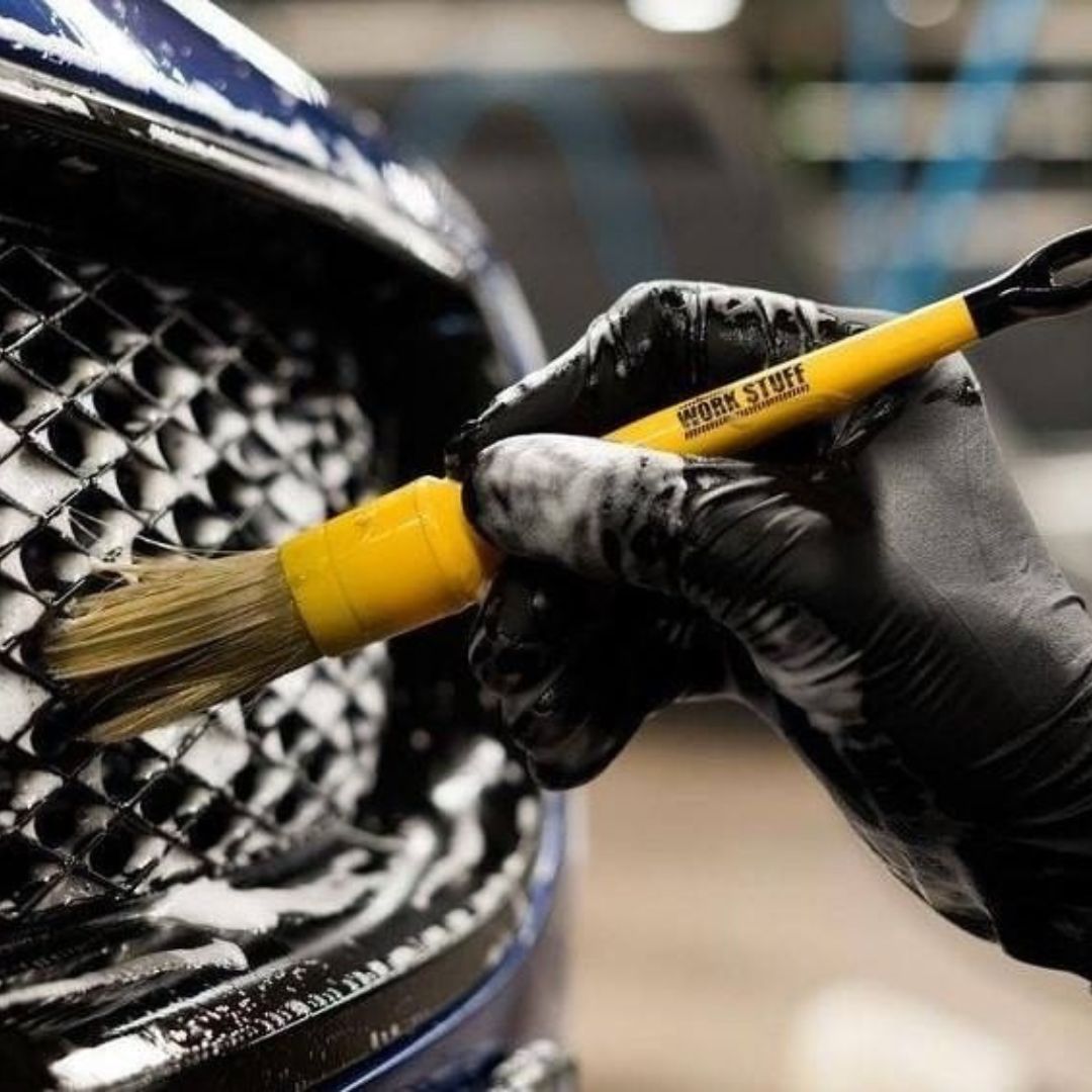 3 pack Work Stuff Brush with yellow rubber handle. Perfect wheel brush. Work Stuff Cork Ireland