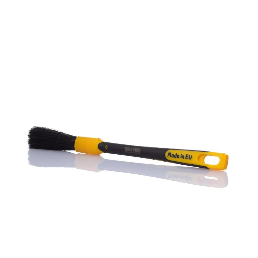Work Stuff Brush with yellow rubber handle. Perfect wheel brush. Work Stuff Cork Ireland