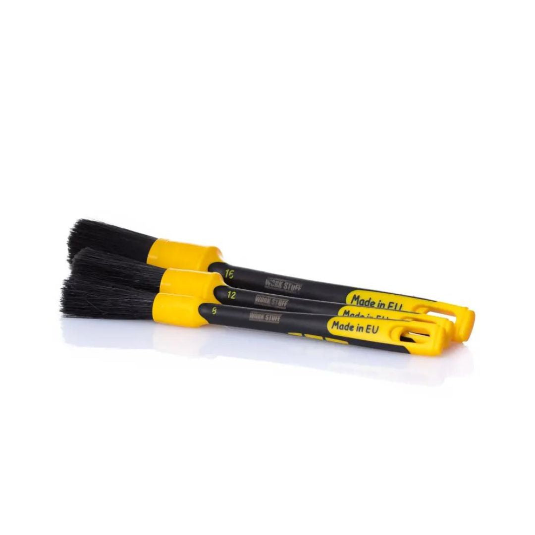 Work Stuff Brush with yellow rubber handle. Perfect wheel brush. Work Stuff Cork Ireland