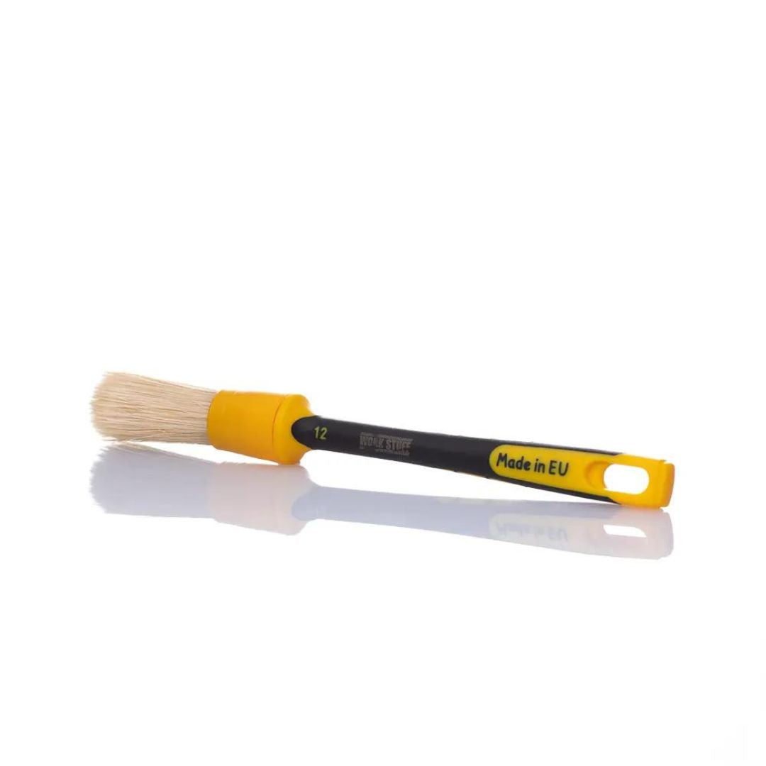 Work Stuff Brush with yellow rubber handle. Perfect wheel brush. Work Stuff Cork Ireland