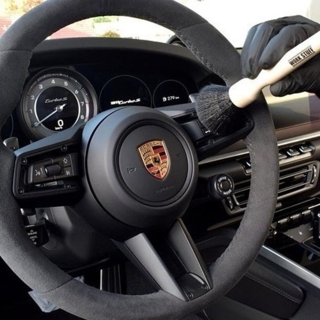 Porsche 911 Turbo S. Work Stuff Ulta Soft Brush with wooden handle . Perfect interior brush. Work Stuff Cork Ireland