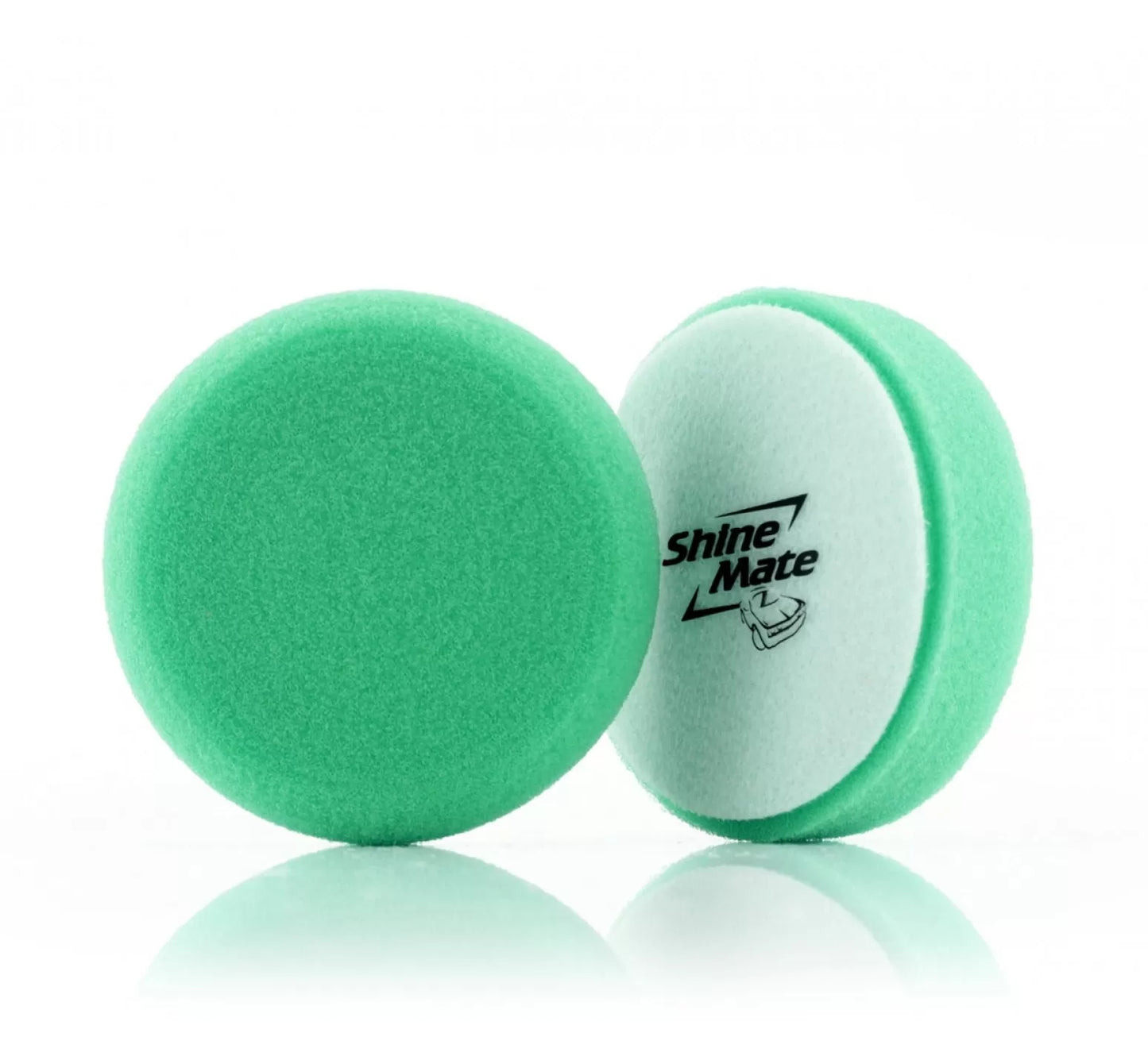 Shinemate Polishing Pad green 3". Slim Pad for polishing. Refinishing pad. High cutting compound pad. washme.ie. Best pads for Flex, Rupes, ShineMate, Liquid Elements polishing pad.