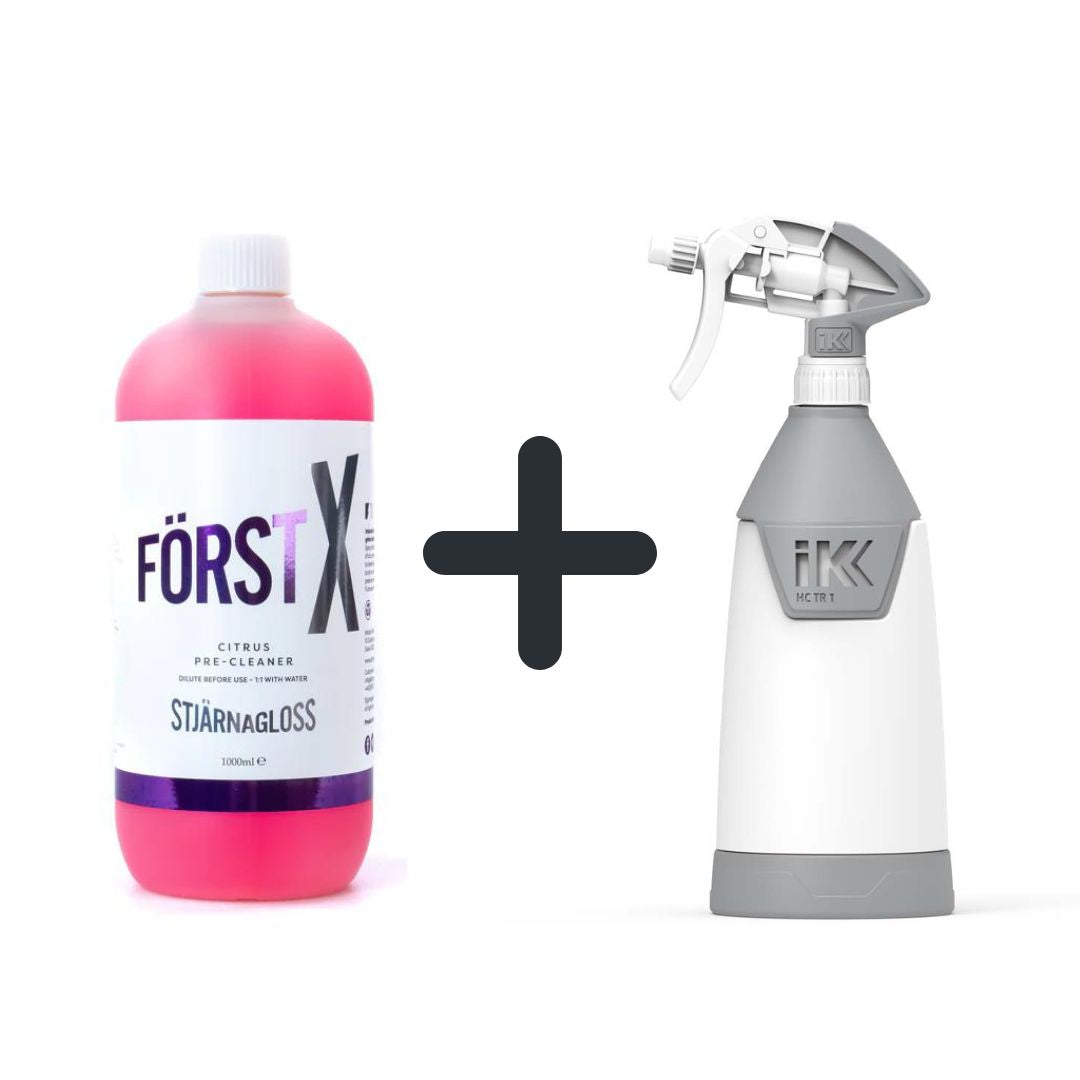 Stjarnagloss Forst X Citrus Pre-wash concentrate with IK sprayer. Citrus Pre-was for cars. Snow foam pre wash. Stjarnagloss Ireland, Stjarnagloss Cork Ireland