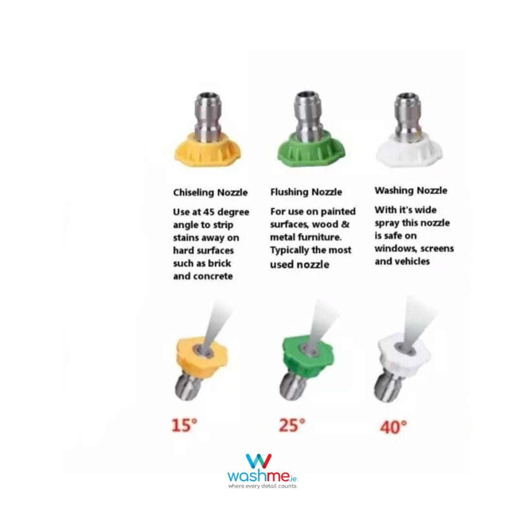 High Pressure Washer Gun with 5 Water nozzle Tip, Cleaner Gun Car Wash Water Gun for Car Cleaning. Red Tip, Yellow tip, green tip, white tip