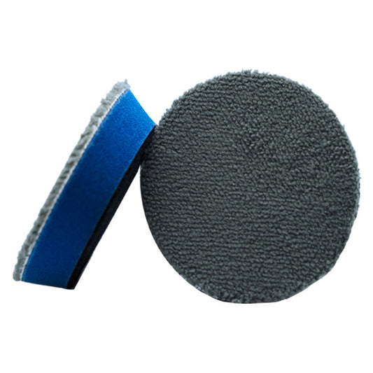 Labocosmetica Heavy Fiber Polishing Pad. Blue seam with microfibre bottom in grey. Polishing Pad. Labocosmetica Cork Ireland