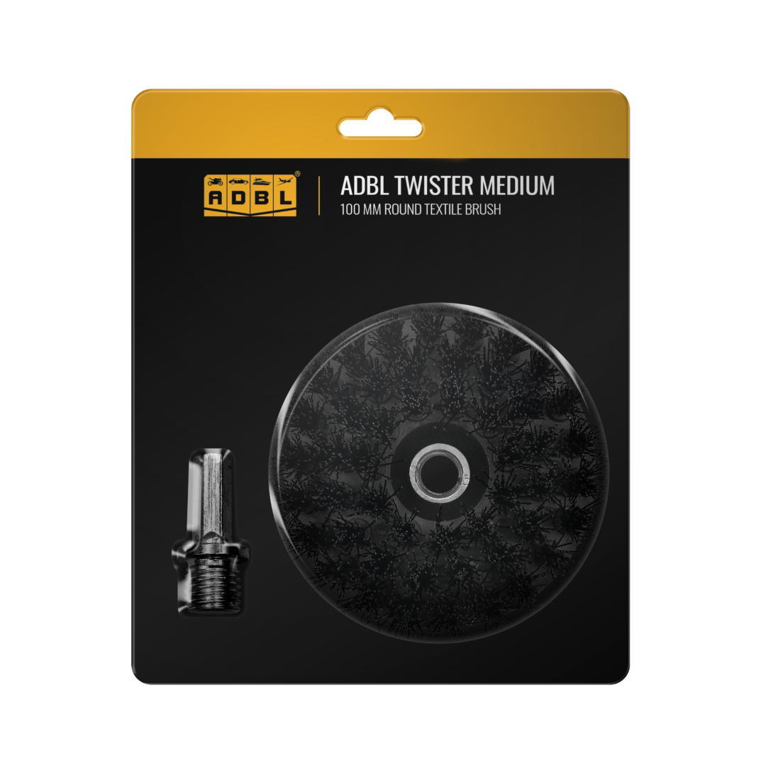 ADBL Twister Drill Brush . Round textile brush with black bristles. ADBL Cork Ireland