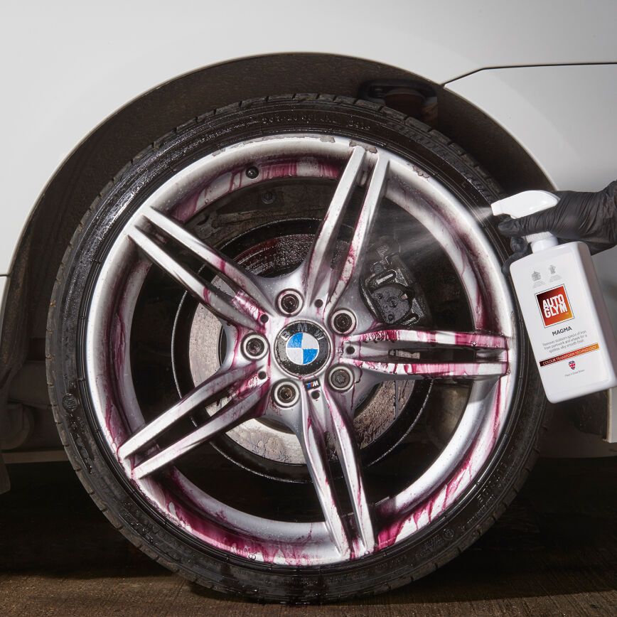 Autoglym Magma Fallout remover. Turns red with iron. Clean wheels. Bilt Hamber Korrosol. Car decontamination