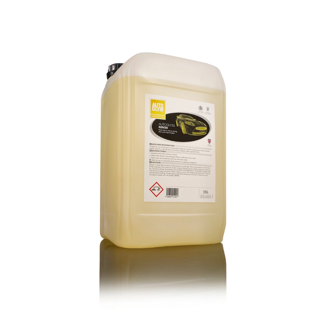 Autoglym Autogloss Rinse. Rinse aid for car washes. 25L jerry can with black lid. Autoglym Cork Ireland