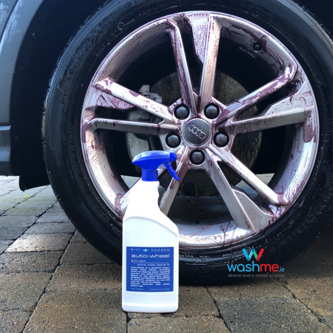 Bilt Hamber Auto-Wheel. Bilt Hamber Cork Ireland. Best wheel Cleaner Ireland. Alloy wheel, Steel wheel cleaner. Turns red. Turns purple. Acid free wheel cleaner