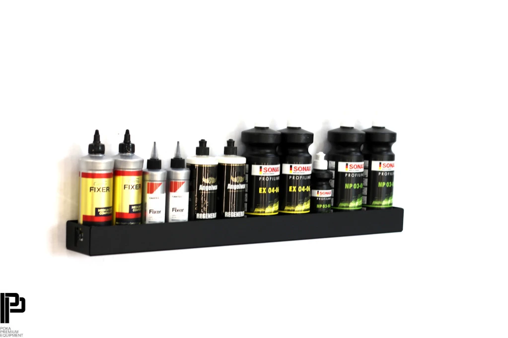 Poka Premium Bottle Holder Tray 80cm. High quality aluminium brush holder for workshop. Poka Premium Ireland Poka Premium Cork Ireland