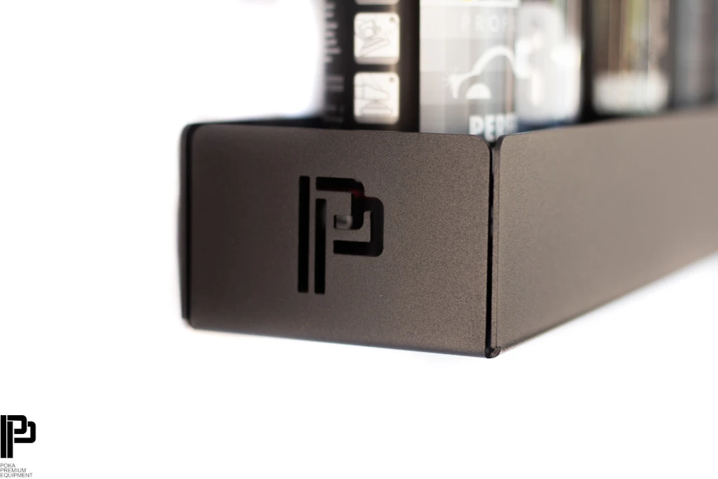 Poka Premium Bottle Holder Tray 80cm. High quality aluminium brush holder for workshop. Poka Premium Ireland Poka Premium Cork Ireland