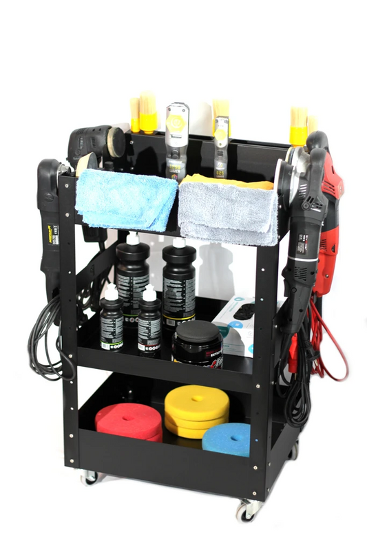 Poka Premium Detailing Trolley. Workshop Trolley. Brush Holder, Bottle Holder. Poka Premium Ireland. Poka Premium Cork Ireland