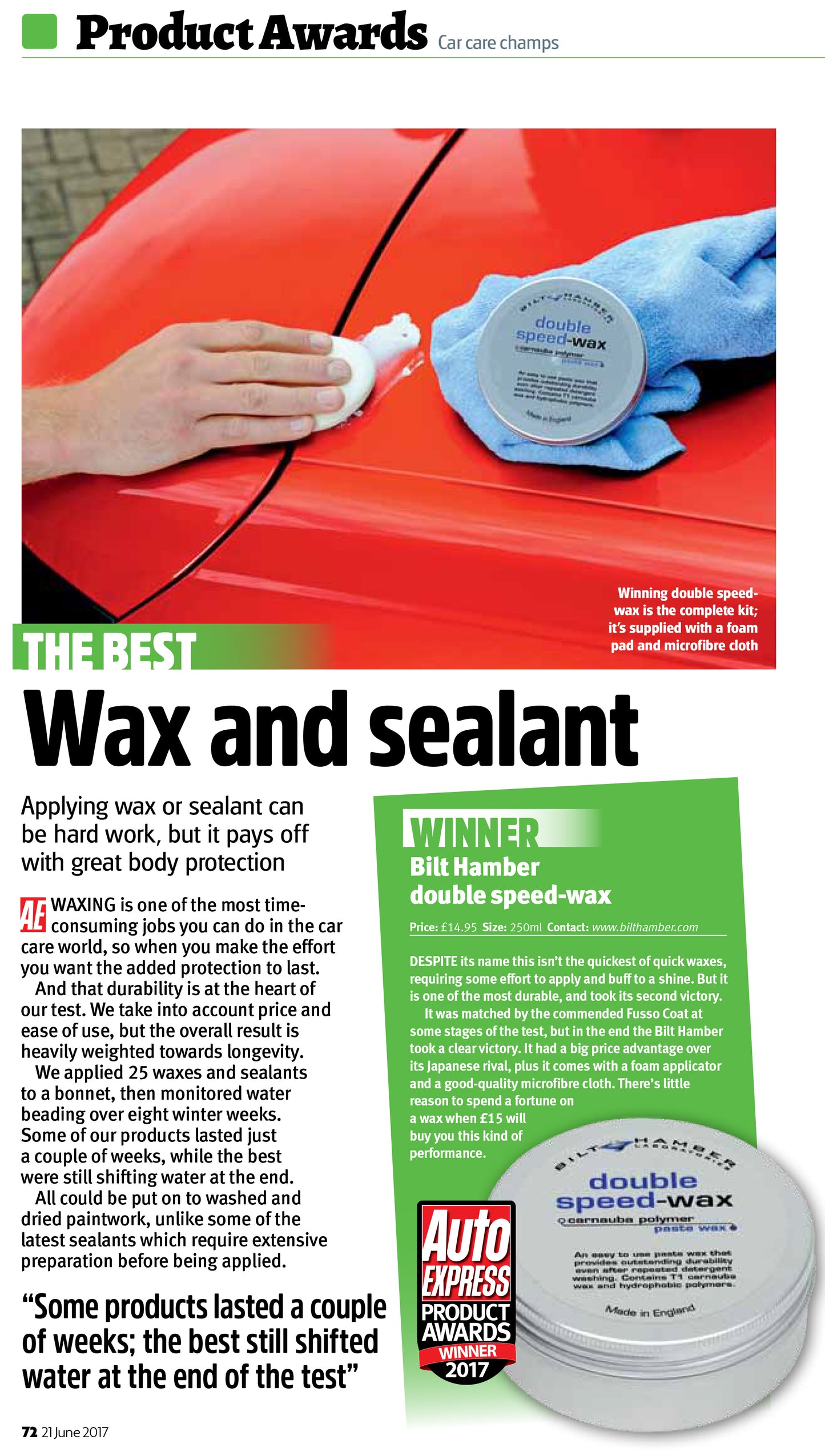 Bilt Hamber double speed-was. Autoglym UHD wax. Best car wax. High gloss wax. Best car shine wax. Blue microfibre towel and applicator.